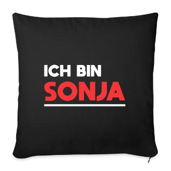 Sonja Name Spruch für stolze Sonjas - Sofakissenbezug 45 x 45 cm - Schwarz - Vorne