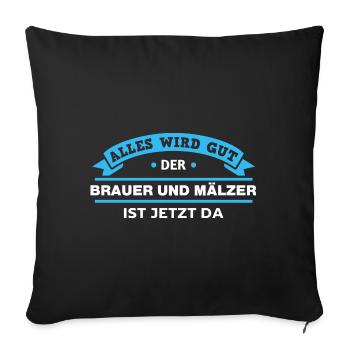Brauer und Mälzer Design für stolze Handwerker - Sofakissenbezug 45 x 45 cm - Schwarz - Vorne