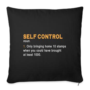 Stamp collecting - Sofa pillowcase 17,3'' x 17,3'' (45 x 45 cm) - black - Front