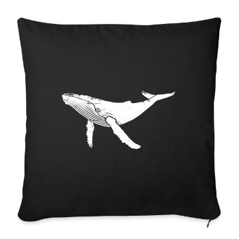 Whale - Humpback Whale - Marine Mammal - Gift - Sofa pillowcase 17,3'' x 17,3'' (45 x 45 cm) - black - Front