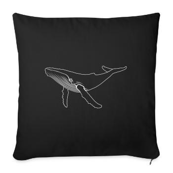 Whale - Humpback Whale - Marine Mammal - Gift - Sofa pillowcase 17,3'' x 17,3'' (45 x 45 cm) - black - Front