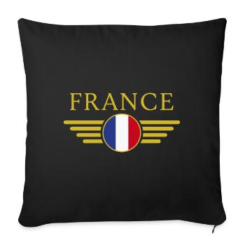 J’aime la France Elegance Style Design T-Shirt - Housse de coussin décorative 45 x 45 cm - noir - Devant