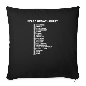 Bärtiges Männer-lustiges Bart-Maß-Geschenk - Sofakissenbezug 45 x 45 cm - Schwarz - Vorne