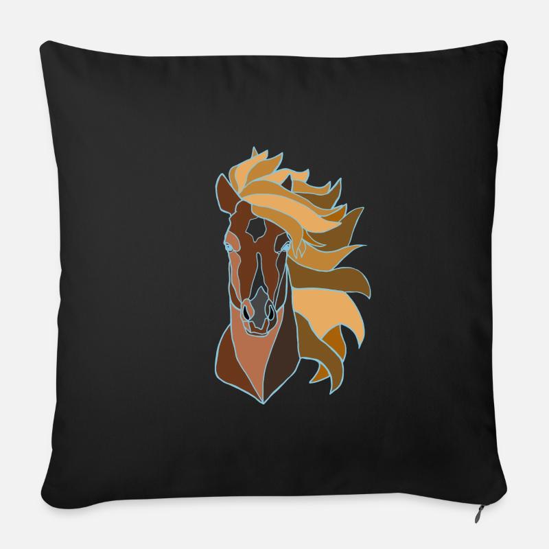 Pferd - Sofakissenbezug 45 x 45 cm - Schwarz