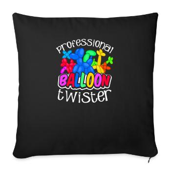 Balloon Twisting Professional Balloon Twister Gift - Sofa pillowcase 17,3'' x 17,3'' (45 x 45 cm) - black - Front
