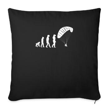 Paraglider Paramotors Evolution Gift - Sofa pillowcase 17,3'' x 17,3'' (45 x 45 cm) - black - Front