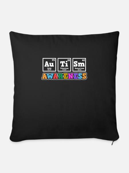Asperger-Autismus-Bewusstseins-Element-Geschenk - Sofakissenbezug 45 x 45 cm - Schwarz