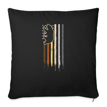 Gay Daddy Pride Bear Patriotic US Flag Gift - Sofa pillowcase 17,3'' x 17,3'' (45 x 45 cm) - black - Front