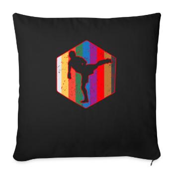 Taekwondo Vintage Retro Gift - Housse de coussin décorative 45 x 45 cm - noir - Devant