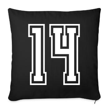 14 Numéro de numéro - Housse de coussin décorative 45 x 45 cm - noir - Devant