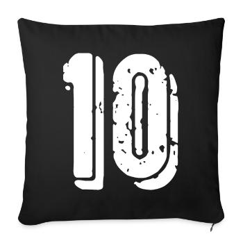 Maillot à 10 chiffres - Housse de coussin décorative 45 x 45 cm - noir - Devant