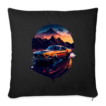 Voiture de sport classique - Housse de coussin décorative 45 x 45 cm - noir - Devant