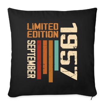 September 1957 Originelle Geschenkidee zum Geburtstag - Sofakissenbezug 45 x 45 cm - Schwarz - Vorne