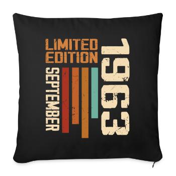 September 1963 Originelle Geschenkidee zum Geburtstag - Sofakissenbezug 45 x 45 cm - Schwarz - Vorne