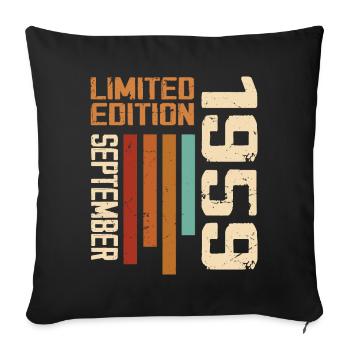 September 1959 Originelle Geschenkidee zum Geburtstag - Sofakissenbezug 45 x 45 cm - Schwarz - Vorne