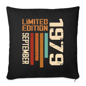 September 1979 Original Birthday Gift Idea - Sofa pillowcase 17,3'' x 17,3'' (45 x 45 cm) - black - Front