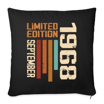 September 1968 Original Birthday Gift Idea - Sofa pillowcase 17,3'' x 17,3'' (45 x 45 cm) - black - Front