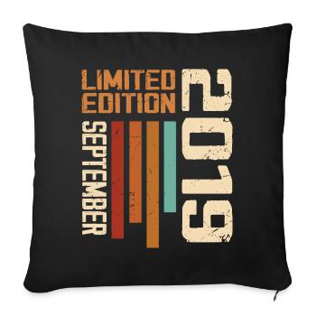 September 2019 Original Birthday Gift Idea - Sofa pillowcase 17,3'' x 17,3'' (45 x 45 cm) - black - Front