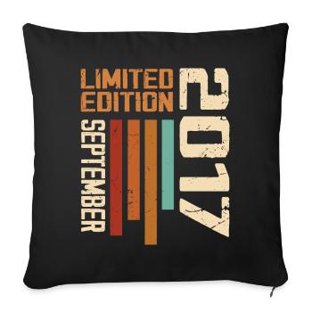 September 2017 Originelle Geschenkidee zum Geburtstag - Sofakissenbezug 45 x 45 cm - Schwarz - Vorne