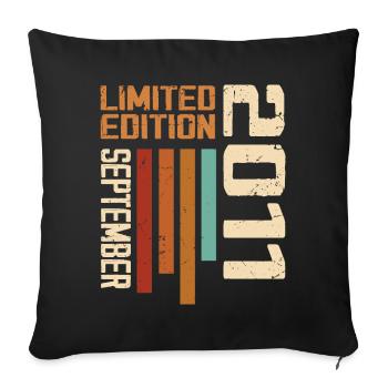 September 2011 Originelle Geschenkidee zum Geburtstag - Sofakissenbezug 45 x 45 cm - Schwarz - Vorne