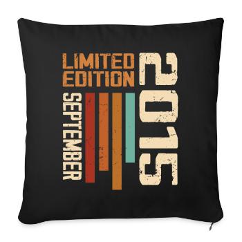September 2015 Originelle Geschenkidee zum Geburtstag - Sofakissenbezug 45 x 45 cm - Schwarz - Vorne