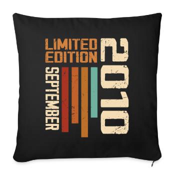 September 2010 Original Birthday Gift Idea - Sofa pillowcase 17,3'' x 17,3'' (45 x 45 cm) - black - Front