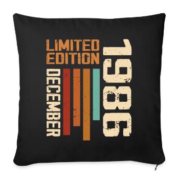 December 1986 - 1986 December - Sofa pillowcase 17,3'' x 17,3'' (45 x 45 cm) - black - Front