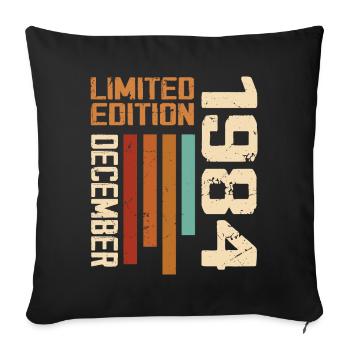 Décembre 1984 - 1984 Décembre - Housse de coussin décorative 45 x 45 cm - noir - Devant