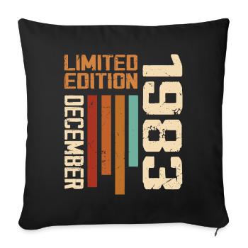 Décembre 1983 - 1983 Décembre - Housse de coussin décorative 45 x 45 cm - noir - Devant