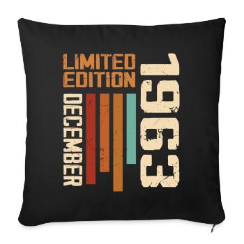 Décembre 1963 - 1963 Décembre - Housse de coussin décorative 45 x 45 cm - noir - Devant