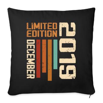 December 2019 - 2019 December - Sofa pillowcase 17,3'' x 17,3'' (45 x 45 cm) - black - Front