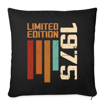 Vintage 1975 Cadeau d’anniversaire 1975 Retro 1975 - Housse de coussin décorative 45 x 45 cm - noir - Devant