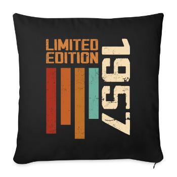 Vintage 1957 Retro 1957 Birthday Gift - Sofa pillowcase 17,3'' x 17,3'' (45 x 45 cm) - black - Front