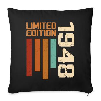 Vintage 1948 Retro 1948 Birthday Gift - Sofa pillowcase 17,3'' x 17,3'' (45 x 45 cm) - black - Front