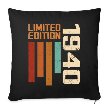 Vintage 1940 Cadeau d’anniversaire 1940 Retro 1940 - Housse de coussin décorative 45 x 45 cm - noir - Devant