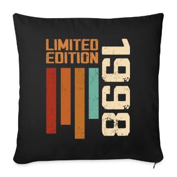 Vintage 1998 Cadeau d’anniversaire 1998 Retro 1998 - Housse de coussin décorative 45 x 45 cm - noir - Devant