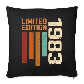 Vintage 1983 Cadeau d’anniversaire 1983 Retro 1983 - Housse de coussin décorative 45 x 45 cm - noir - Devant