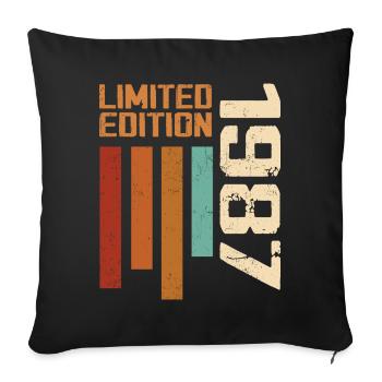 Vintage 1987 Cadeau d’anniversaire 1987 Retro 1987 - Housse de coussin décorative 45 x 45 cm - noir - Devant