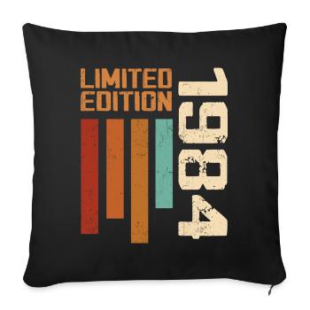 Vintage 1984 Cadeau d’anniversaire 1984 Retro 1984 - Housse de coussin décorative 45 x 45 cm - noir - Devant