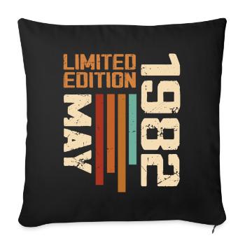 Mai 1982 Vintage Nées En Mai 1982 Anniversaire - Housse de coussin décorative 45 x 45 cm - noir - Devant