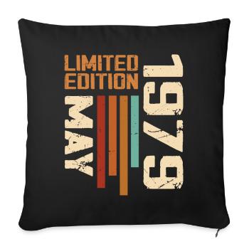 Mai 1979 Vintage Nées En Mai 1979 Anniversaire - Housse de coussin décorative 45 x 45 cm - noir - Devant