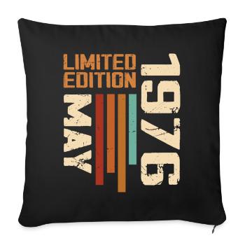 May 1976 Vintage Born In May 1976 Birthday - Sofa pillowcase 17,3'' x 17,3'' (45 x 45 cm) - black - Front