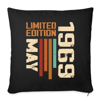 Mai 1969 Vintage Nées En Mai 1969 Anniversaire - Housse de coussin décorative 45 x 45 cm - noir - Devant