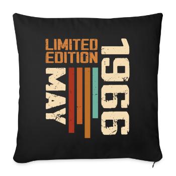 Mai 1966 Vintage Nées En Mai 1966 Anniversaire - Housse de coussin décorative 45 x 45 cm - noir - Devant