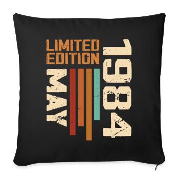 Mai 1984 Vintage Nées En Mai 1984 Anniversaire - Housse de coussin décorative 45 x 45 cm - noir - Devant