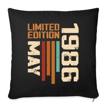 Mai 1986 Vintage Nées En Mai 1986 Anniversaire - Housse de coussin décorative 45 x 45 cm - noir - Devant