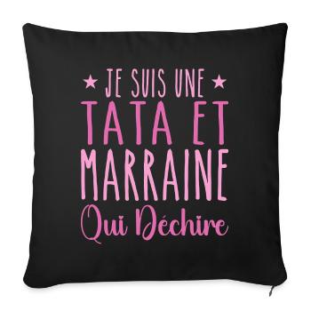 I'm a kick-ass aunt and godmother - Sofa pillowcase 17,3'' x 17,3'' (45 x 45 cm) - black - Front