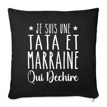 I'm a kick-ass aunt and godmother - Sofa pillowcase 17,3'' x 17,3'' (45 x 45 cm) - black - Front