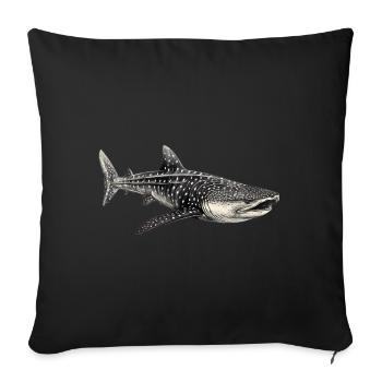 Requin-baleine - Housse de coussin décorative 45 x 45 cm - noir - Devant