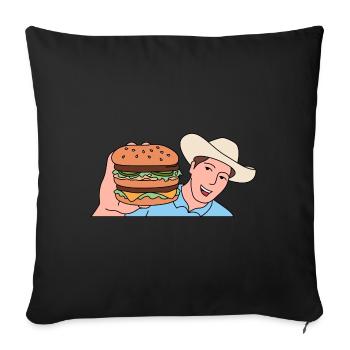 Burger in Texas Design für stolze Texaner - Sofakissenbezug 45 x 45 cm - Schwarz - Vorne